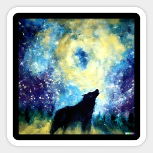 Wolf at Night Sticker